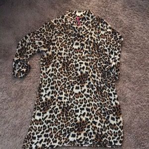 NWOT Silk leopard shift dress, women’s L
